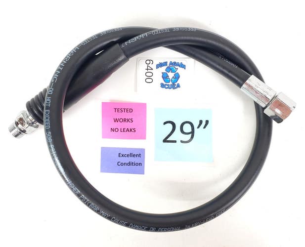 29" 2nd Stage Scuba Dive Regulator Hose 1/2" Male Threads US Divers, Dacor #6400