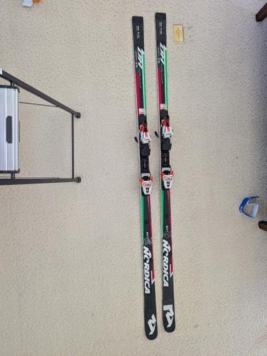 Unisex Nordica 218 cm Racing Doberman DH WC Skis With Bindings Max Din 16 (Used)