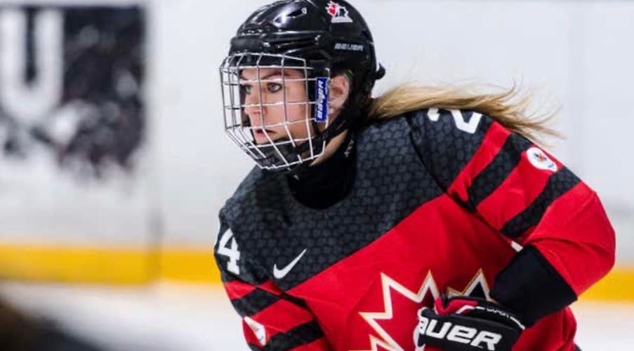 Team Canada Game Used Hockey Helmet (#24 Natalie Spooner)