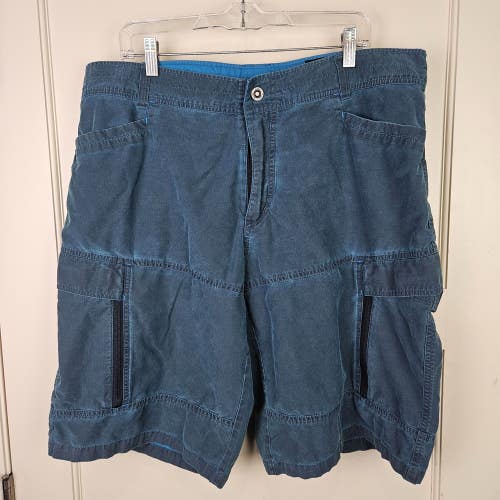 KUHL Kaptiv Shorts Mens 40 Pirate Blue Patina Dye Cargo Hiking Outdoor