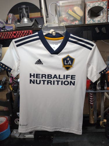 LA Galaxy White Kids Unisex Small Adidas Jersey (Used) 9-10Y