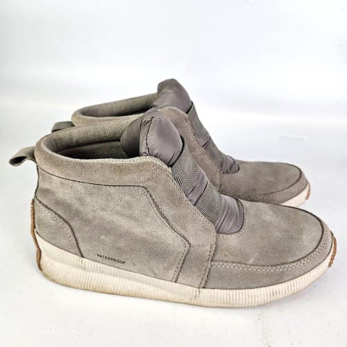 Sorel Women's Out 'N About Plus Mid Boot Waterproof Leather Rain Size 10 Gray