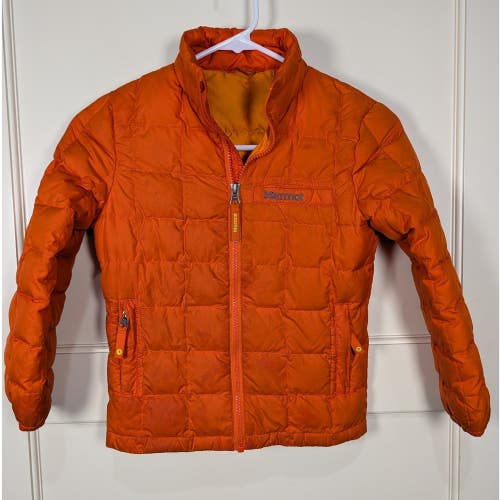 Marmot Kids Orange Quilted Puffer Jacket Full Zip Insulated Coat XS