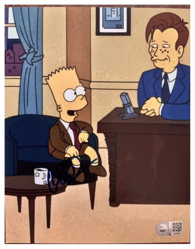 Conan O'Brien Autographed Signed Simpsons 8x10 Photo Bart Late Night SWAU COA