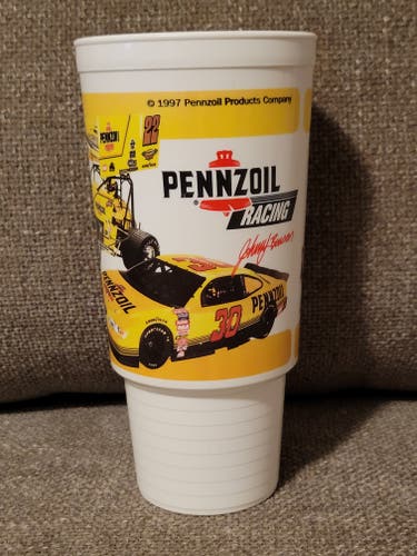 Vintage 1997 Pennzoil Racing Motorsports Themed Souvenir Drink Cup