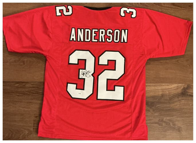 Jamal Anderson Autographed Signed Custom Falcons Jersey NFL Prime Time COA