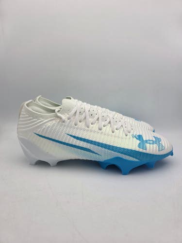 Under Armour Blur Pro White Capri Blue Football Cleats 3028220-110 Size 12.5 NEW