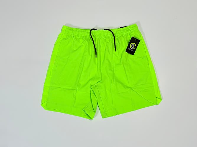 Size Medium Men’s Champion Performance stretch 7” Front Runner Athletic Shorts Neon Volt Green