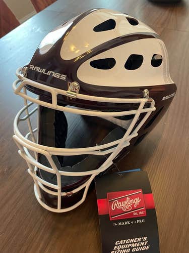 White Adult Rawlings SBCHVEL Catcher's Mask (New)