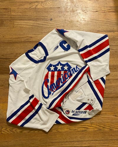 Rochester Americans Fan Customized And Well Used Authentic Bauer Hockey Jersey