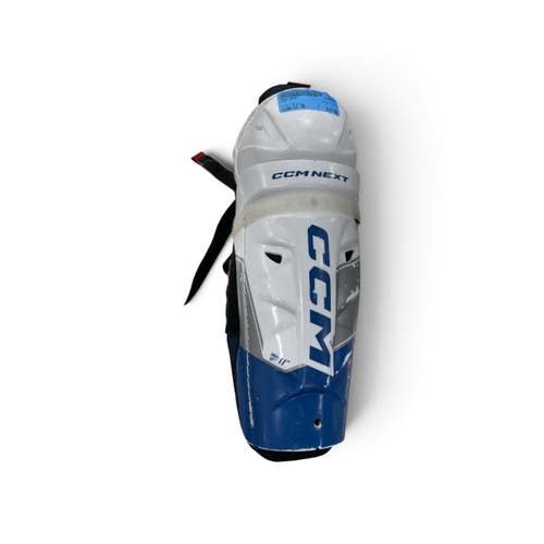 Used CCM Next Intermediate Hockey Shin Guards White 11" 11735-S000370903