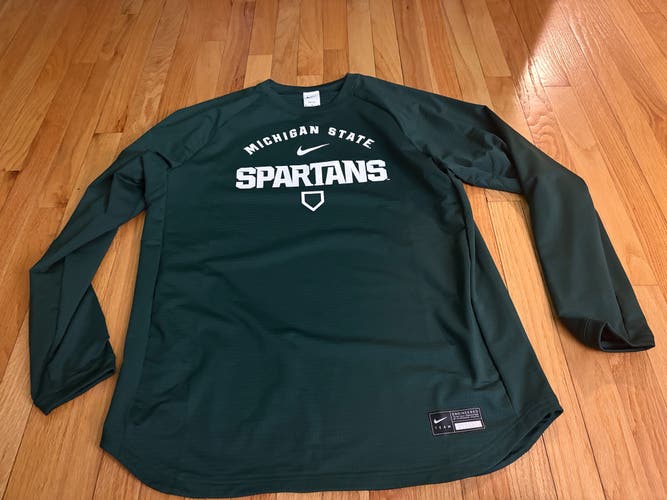 Nike Michigan State Spartans Long Sleeve Drifit Waffle Top Men’s XL New Rare!!!