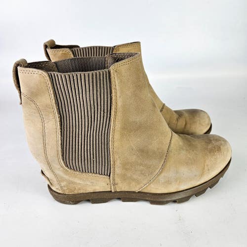 Sorel Joan Of Arc Wedge II Waterproof Leather Boots Women's Size 9.5