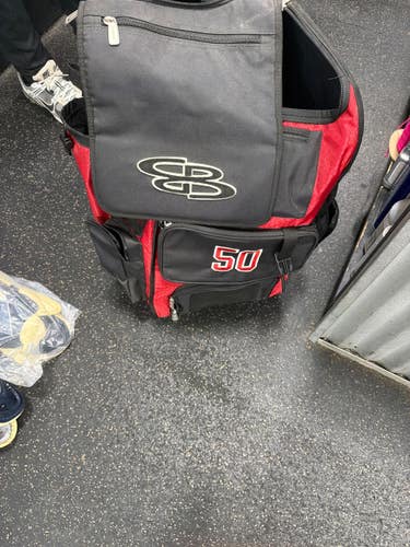 Used BoomBah WHEELED BAG BB/SB Player Wheeled Bag Red 11337-S000499758