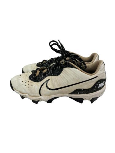 Used Nike ALPHA HUARACHE KEY BB/SB Cleats White Junior 05 11692-S000159097