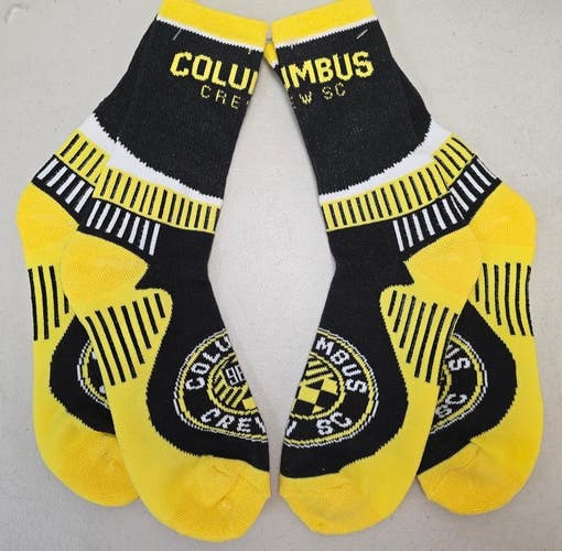 ST5 Mens "COLUMBUS CREW SC MLS SOCCER" Crew Socks Lot of 2 Pair LARGE New