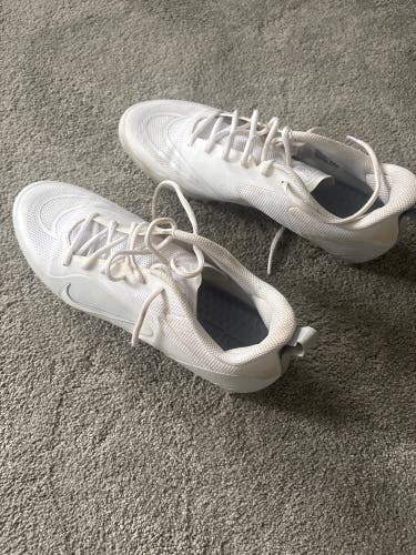 White Men's Size M 11.5 (W 12.5) Adult Nike Alpha Huarache 8 Elite Low Top (Used)
