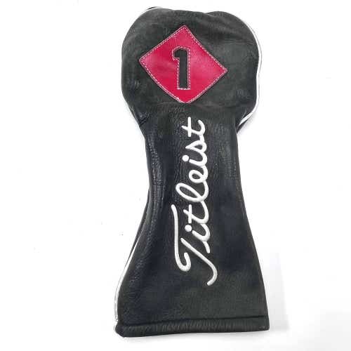 Titleist Classic Leather Driver Headcover Black Red White HC
