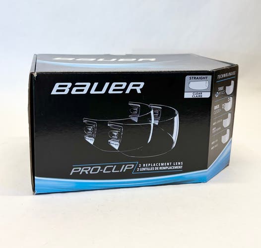New Bauer Pro Clip Replacement Visors (2 visors) - Medium - Clear