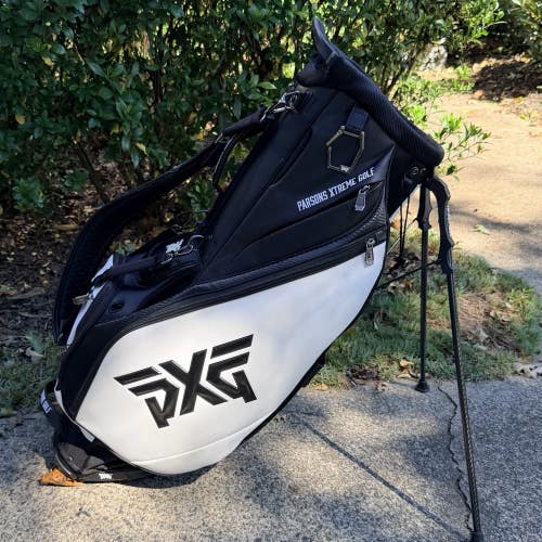 PXG Leather Stand Bag Black/White (3665)