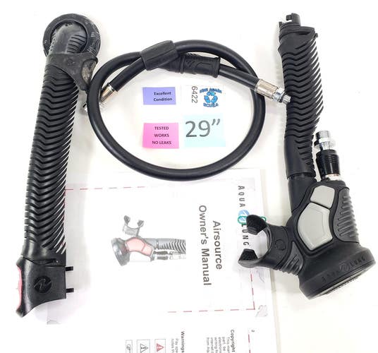Aqua Lung Air Source Octo Inflator Scuba Dive Safe Second Regulator + Hoses