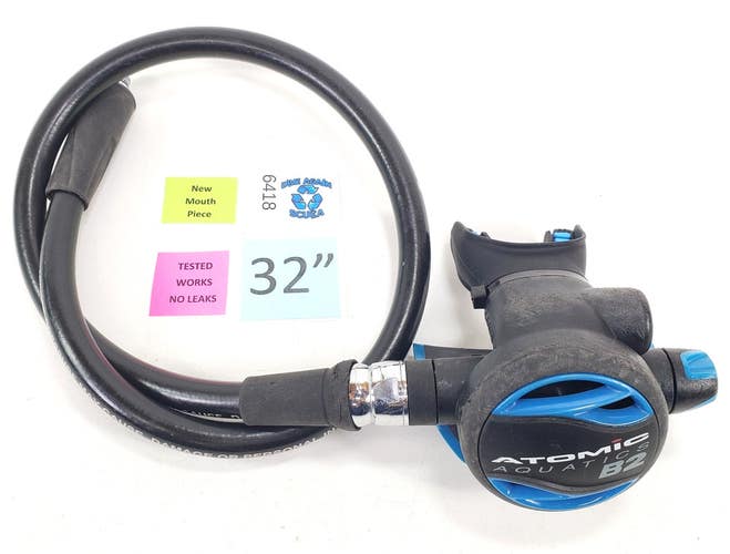 Atomic Aquatics B2 2nd Stage Regulator Scuba Diving Balanced Adjustable Blue