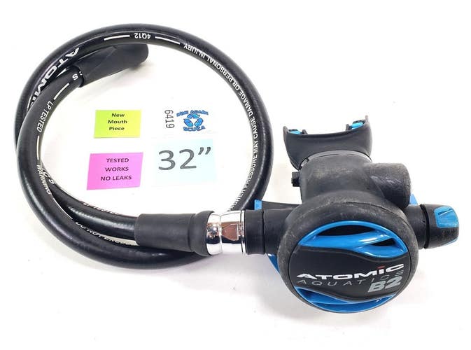 Atomic Aquatics B2 2nd Stage Regulator Scuba Diving Balanced Adjustable Blue