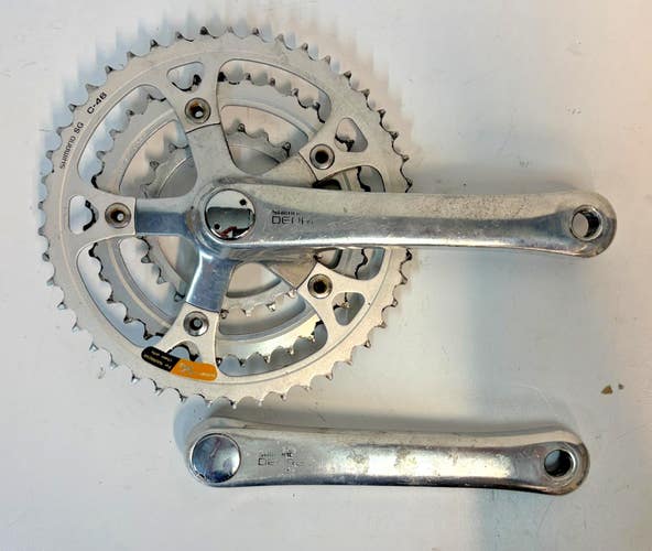 Vintage Shimano Deore FC-MT60 170mm 46/36/24 Silver Aluminum Triple Crankset