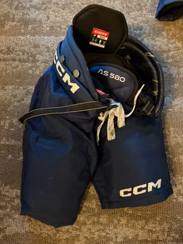 Blue Junior Medium CCM Tacks AS 580 Hockey Pants (Used)