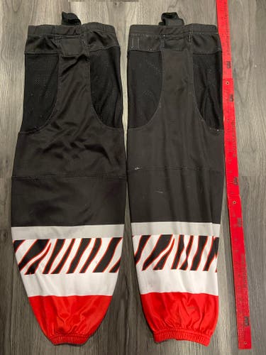 Black, Red stripes hockey socks (used)