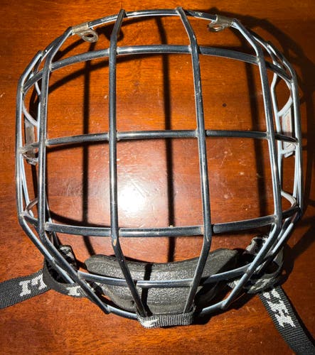 Vintage Itech RBE VIII Black Gray Two Tone Ice Hockey Helmet Cage Size Small (Used)