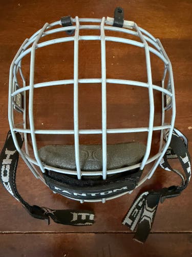 Vintage Itech Fantom Silver Ice Hockey Helmet Face Cage Size Small Gray (Used)