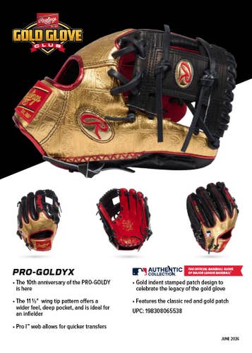 New 2026 June Rawlings RH Infield Heart of the Hide Baseball Glove 11.5"