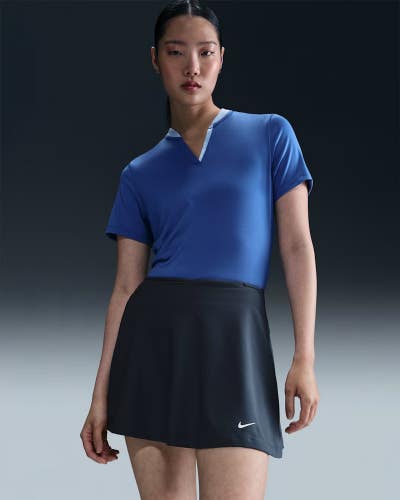 Nike Tour Skirt Women's Large Thunder Blue Stretch Dri-FIT Flouncy Golf MOT336