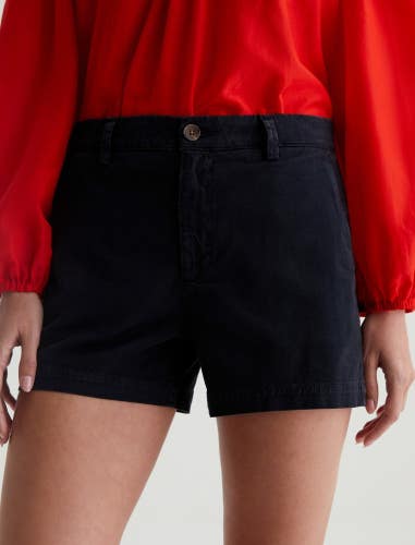 AG Jeans Caden Chino Shorts Women's 27 Black Stretch High Rise Tailored MOT330
