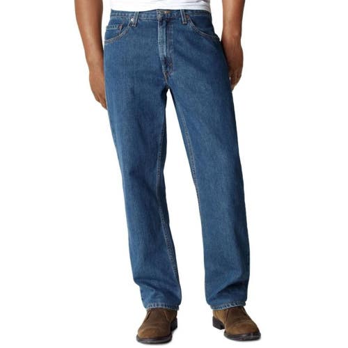 Levi's 550 Jeans Men's 42X36 Big Tall Blue Denim Relaxed Fit Straight Leg MOT358