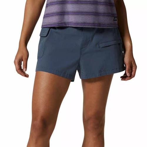 Mountain Hardwear Cascade Pass Cargo Shorts Women's 10 Blue Belted Waist MOT369