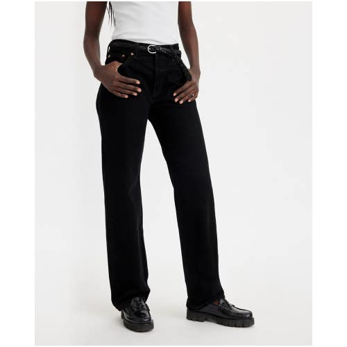 Levi's Premium 501 '90s Straight Jeans Women's 30X30 Rinsed Blacktop Denim CLH40