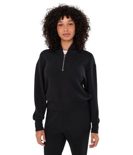Varley Davidson Sweatshirt Women's XS Black Stretch Half Zip Log Sleeve CLH51