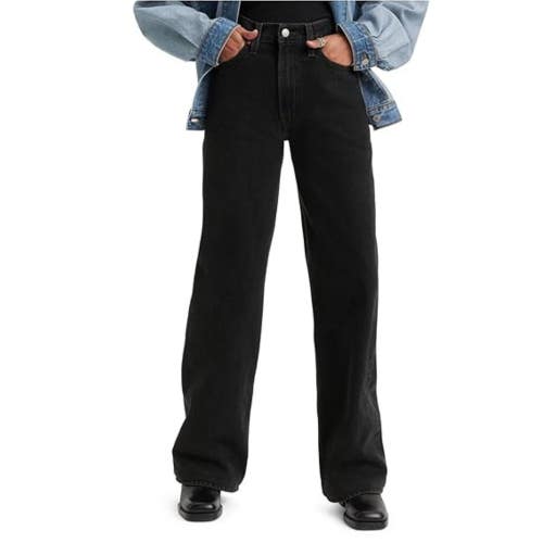Levi's Premium Ribcage Jeans Women's 30X32 Rosie Posie Denim Wide Leg CLH59
