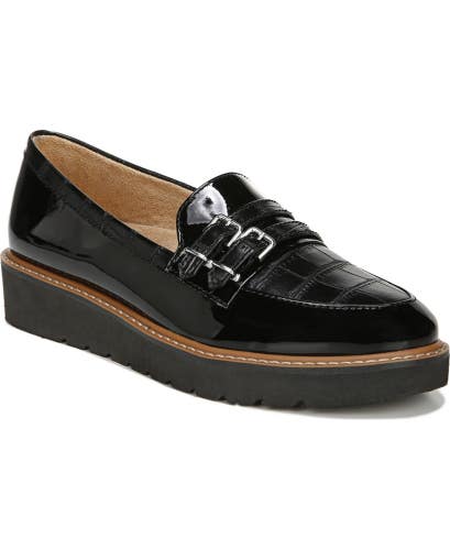 Naturalizer Eiffel Loafers Women's Black Patent Leather Slip On Shoes ZAP3029