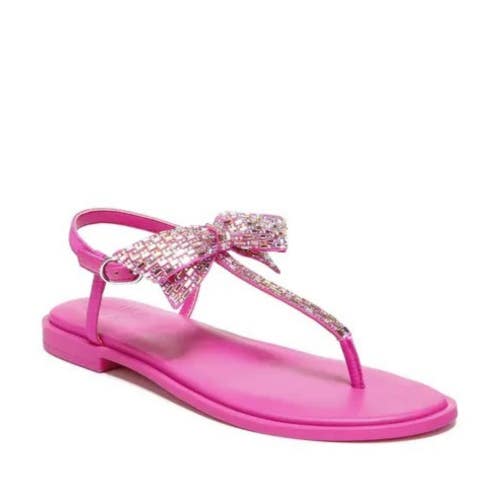 Naturalizer Florita Sandals Women's 7W Pink Toe Post Adjustable Strap ZAP3010