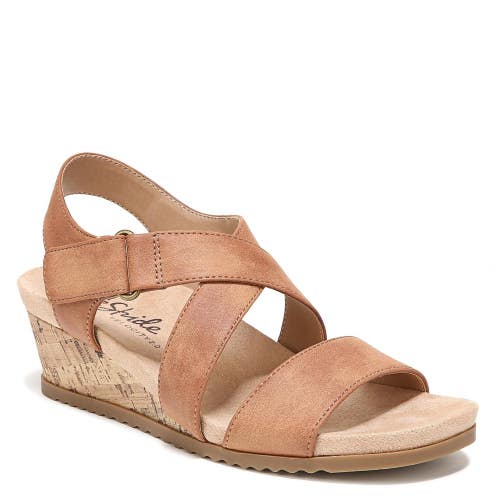 LifeStride Sincere Sandals Women's 11W Brown Leather Wedge Heel Strappy ZAP3129