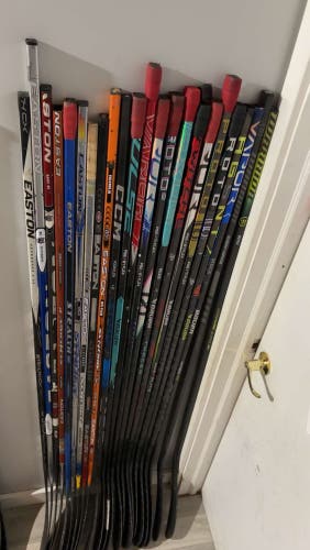 HIGH END Bauer CCM Warrior Easton Left Hand Hockey Sticks Mid Pattern 87 Flex (Used)