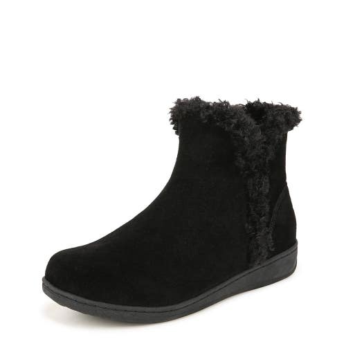 Vionic Unwind J2733L1001 Women's US 9M Black Suede Faux Fur Snow Boots ZAP3058