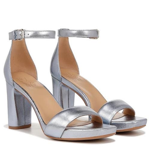 Naturalizer Joy Dress Sandals Womens 6.5M Light Blue Leather Ankle Strap ZAP2988