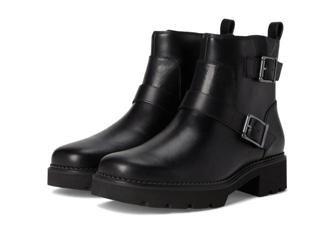 Vionic Folsom J0744L3002 Boots Women's US 8M Black Leather Ankle Bootie ZAP3074