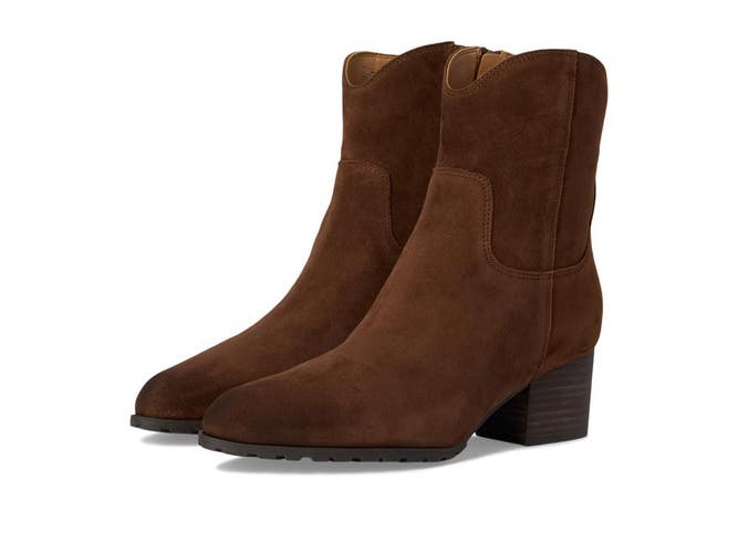 Vionic Bishop J2290L1200 Boots Women's US 7.5M Dark Brown Suede Western ZAP3056