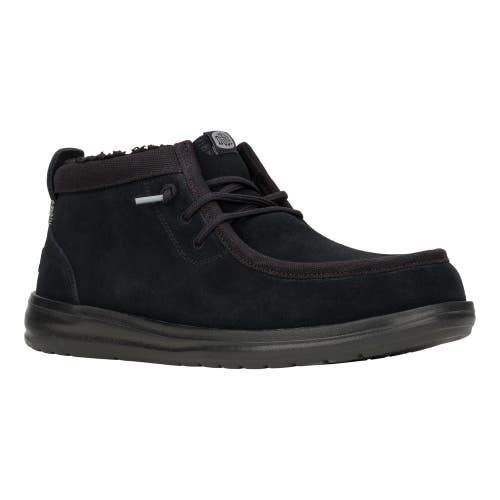 Hey Dude Wally Mid Gripr Warmth 42052-060 Men's Black Suede Ankle Boots PNE543