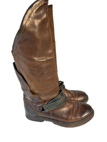 Moma Avant Garde Brown Leather Slouch Knee High Boots Women's Size: 38 / 7